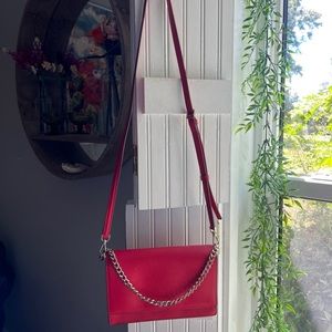 Kate spade red leather shoulder or crossbody with detachable strap!